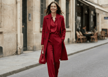 Do básico ao luxo: aprenda a transformar seus looks neutros com o poder do vermelho cereja
