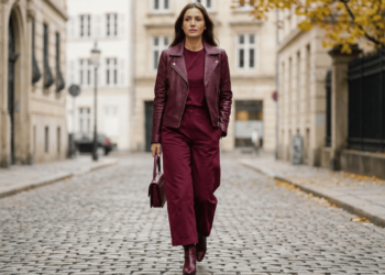 Vinho burgundy dos pés à cabeça: looks monocromáticos que são puro estilo em 2026