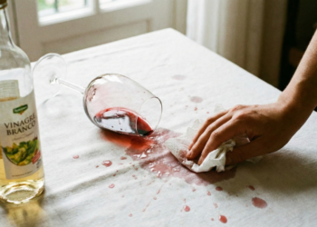 O truque caseiro que salva tecido manchado de vinho