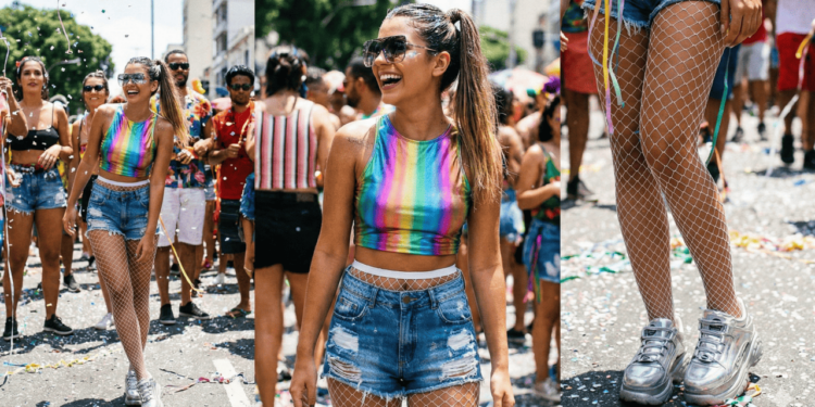 Para quem quer curtir sem complicação, combinações com short jeans ou de tecido leve