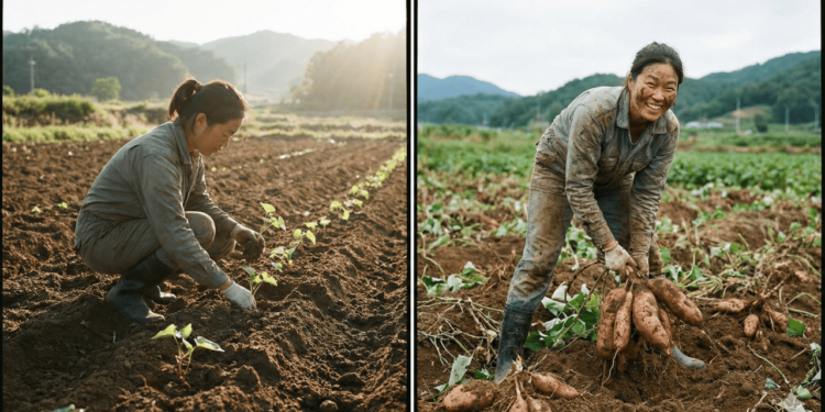 O plantio de inhame em canteiros domésticos costuma ser feito a partir de pedaços de raízes sadias