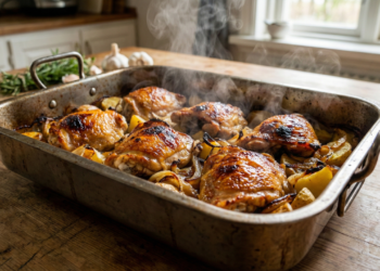 Quando a sobrecoxa sai do forno ninguém resiste