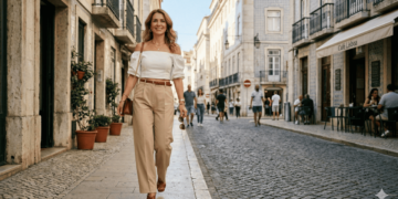 Calças largas de alfaiataria e tops justos: o duo fashion que domina as ruas e escritórios