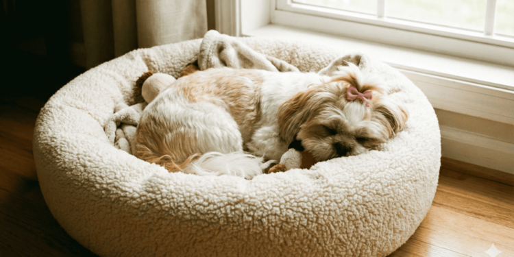 A cama do cachorro deve ficar em um local fresco, sombreado e tranquilo