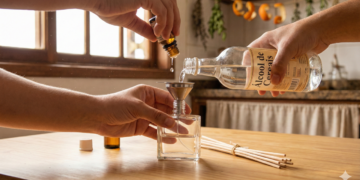 Aromatizador caseiro com vidro de perfume