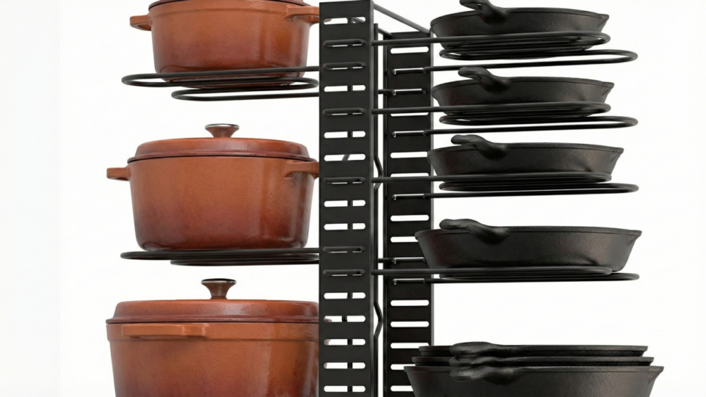 Organizador de panelas deixa sua cozinha mais segura