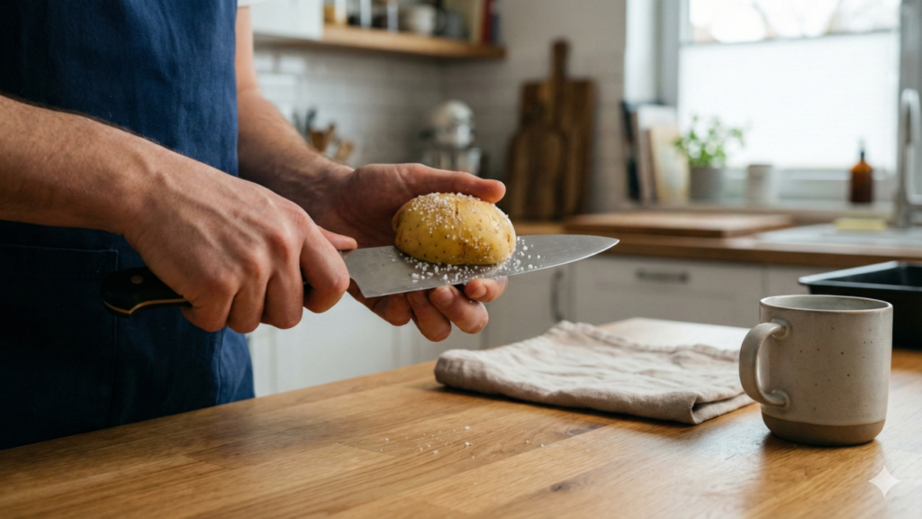 Vinagre na faca funciona ou estraga a lâmina
