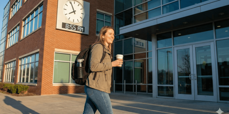 Na psicologia do trabalho, a pontualidade no emprego, especialmente quando envolve chegar sempre antes da hora