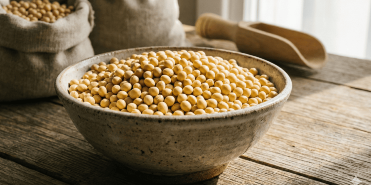 A soja é uma fonte de proteína vegetal de boa qualidade e contém todos os aminoácidos essenciais,