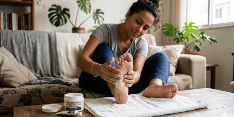 Os pés sustentam o peso do corpo, encaram impacto o dia inteiro e quase sempre ficam abafados em meias e sapatos