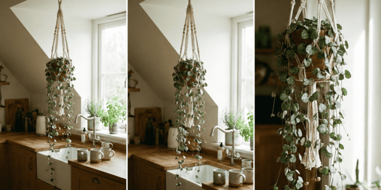 A Ceropegia woodii é uma suculenta pendente originária da África Austral, acostumada a muita claridade e períodos de seca