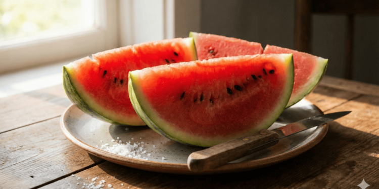 O principal benefício da melancia para hidratação corporal está no seu teor de água