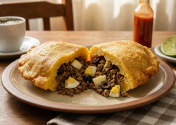 Pastel paraguaio tradicional com massa de mandioca