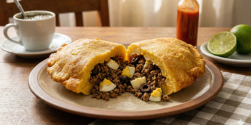 Pastel paraguaio tradicional com massa de mandioca