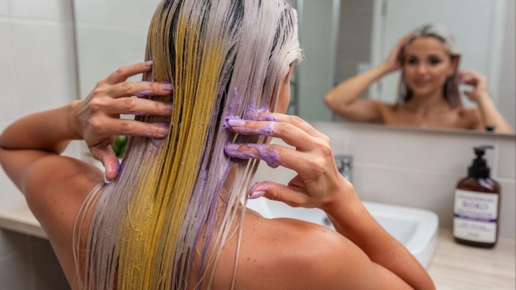 Seu loiro está amarelando mesmo cuidando? O erro pode estar no uso do shampoo roxo e muita gente faz do jeito errado