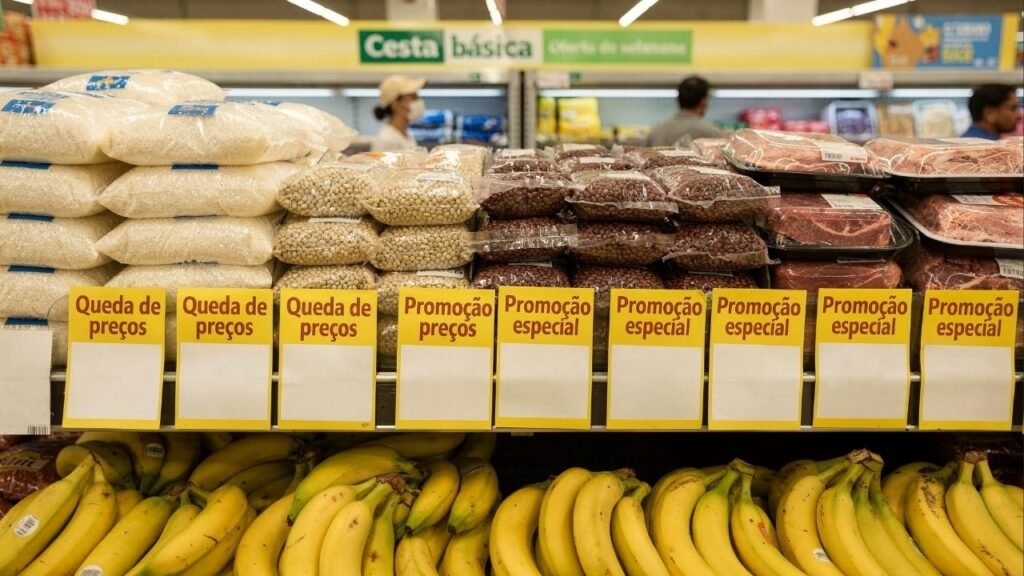 Depois de meses pesando no bolso, a cesta básica fica mais barata e altera o jogo do orçamento