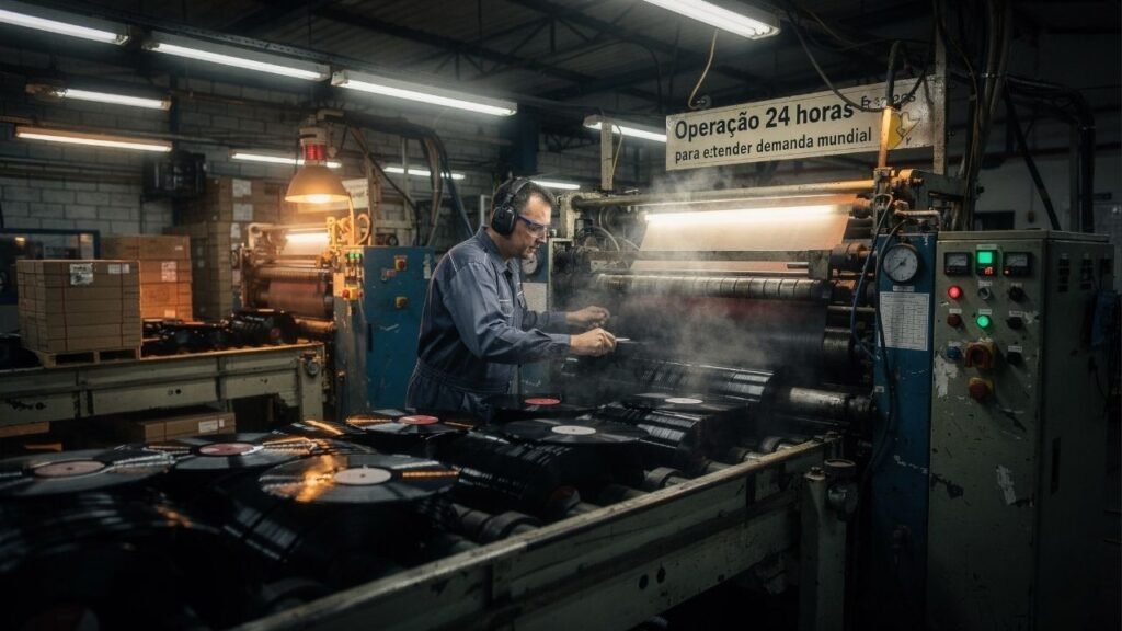 Fábrica que não para nunca produz cerca de 70 milhões de vinis por ano e domina o mercado mundial