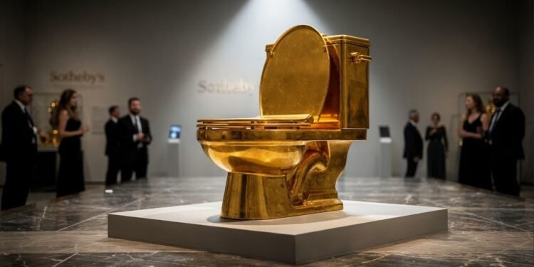 Vaso sanitário de ouro é vendido por R$ 62 milhões e reacende debates sobre desigualdade, luxo extremo e limites da arte