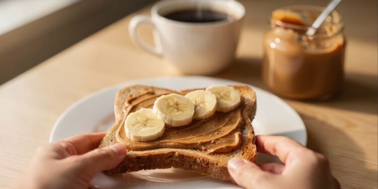 A dupla mais poderosa do café da manha: o segredo da banana com pasta de amendoim que mantém seu rendimento o dia inteiro