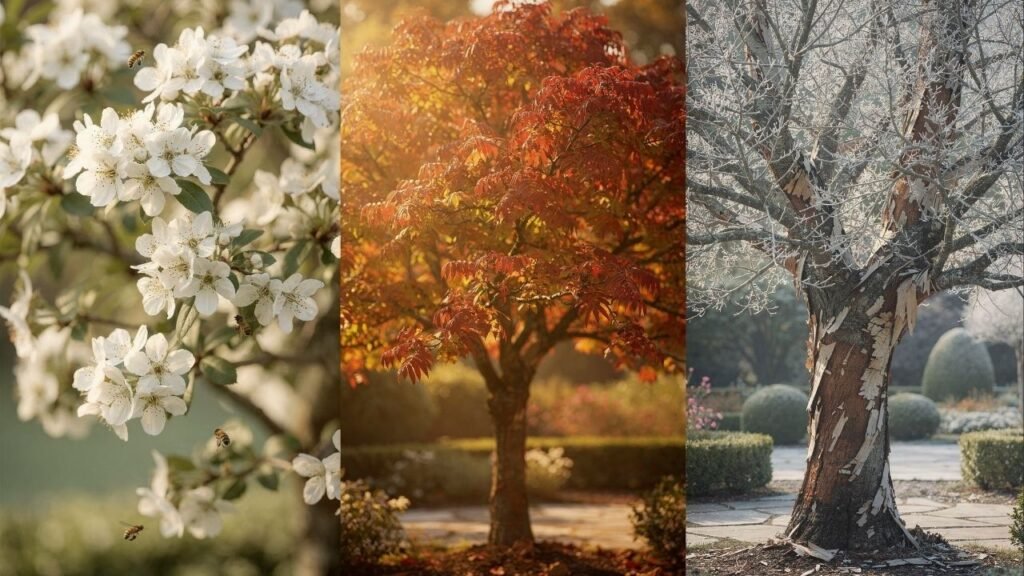 Essa árvore floresce mesmo quando todas as outras param e continua transformando seu jardim em um lugar mágico