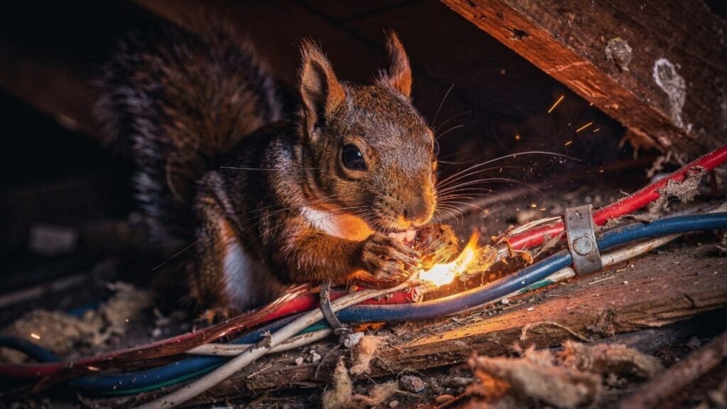 Enquanto todos dormiam, um esquilo danificava a fiação no sótão e dava início a incêndio devastador que deixou família sem casa em poucas horas