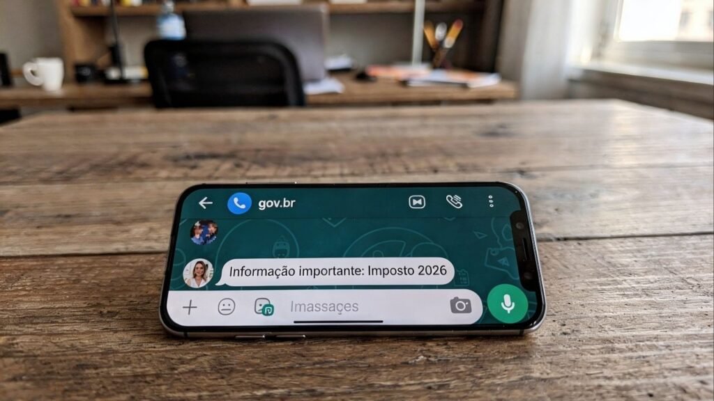 Notificação do Gov.br sobre imposto 2026 chega no WhatsApp e gera alerta entre contribuintes