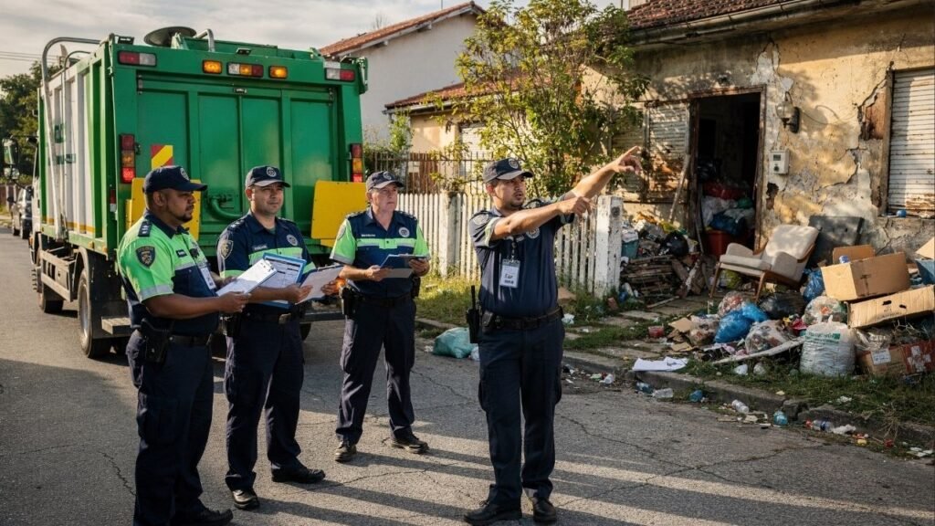Imóvel preocupa moradores ao acumular lixo por meses, com móveis velhos, colchões e um trailer parado