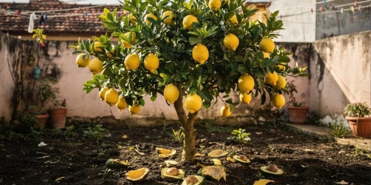 Técnica simples com casca de abacate melhora o solo do limoeiro e ajuda na formação de frutos maiores