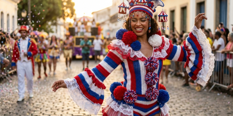 Tendências de carnaval 2026 resgatam o circo, o crochê e cores vibrantes cheias de personalidade