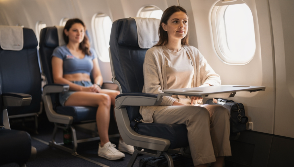 Por que você não deve usar tops curtos, shorts ou leggings ao viajar de avião?