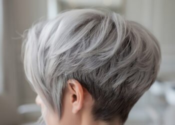 O corte de cabelo em camadas curtas que disfarça fios brancos irregulares e reduz aparência de ressecamento após os 50