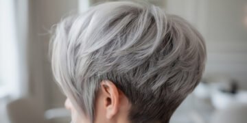 O corte de cabelo em camadas curtas que disfarça fios brancos irregulares e reduz aparência de ressecamento após os 50