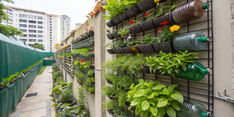 Como criar um jardim vertical usando materiais reciclados