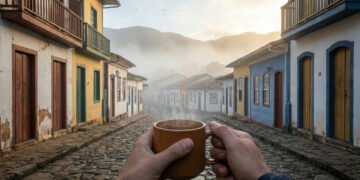 A vila mineira acima das nuvens com clima europeu e paz absoluta