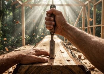 Sozinho na floresta, lenhador constrói casa com castanheiro, fardos de palha e reboco de terra e impressiona o Grand Designs