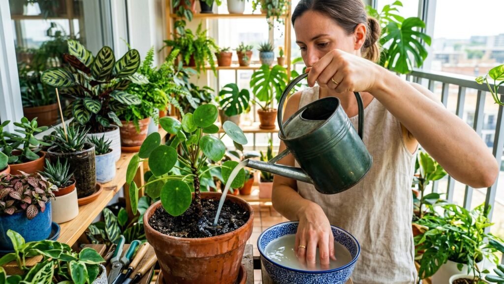 Comecei a jogar água de macarrão nas minhas plantas e me surpreendi com o que aconteceu com elas