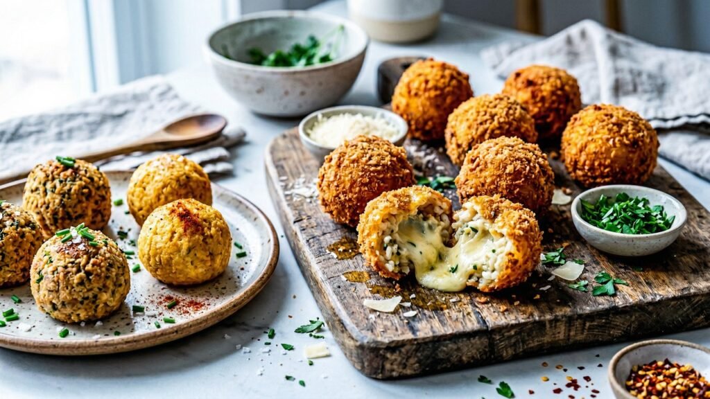 Como fazer bolinho de arroz com queijo crocante por fora e cremoso por dentro usando só sobras
