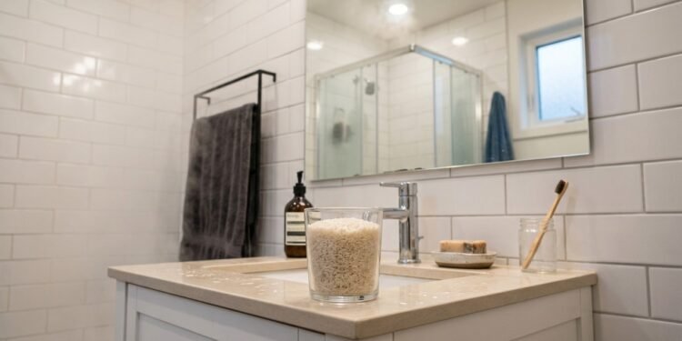 Colocar uma xícara de arroz no banheiro: por que é recomendado e para que serve