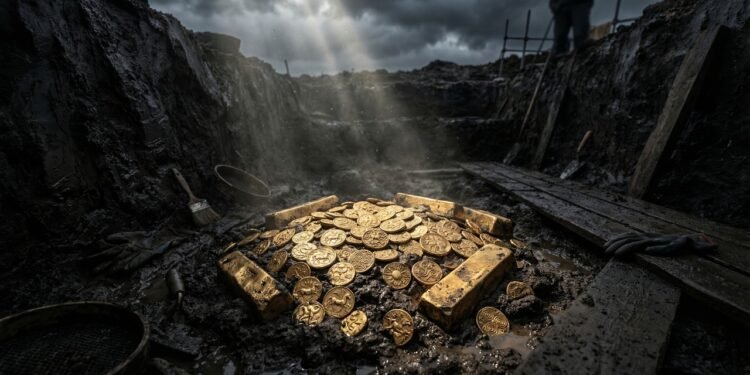 Arqueólogos encontram mais de 500 moedas e lingotes de ouro enterrados há 2 mil anos em campo comum e levantam novas teorias
