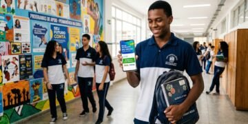 Estudantes do ensino médio público podem receber até R$ 400 do Pé de Meia em 2026 conforme frequência escolar