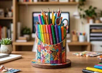 Pare de jogar rolo de papel toalha fora: aprenda a transformar em porta-canetas simples e criativo