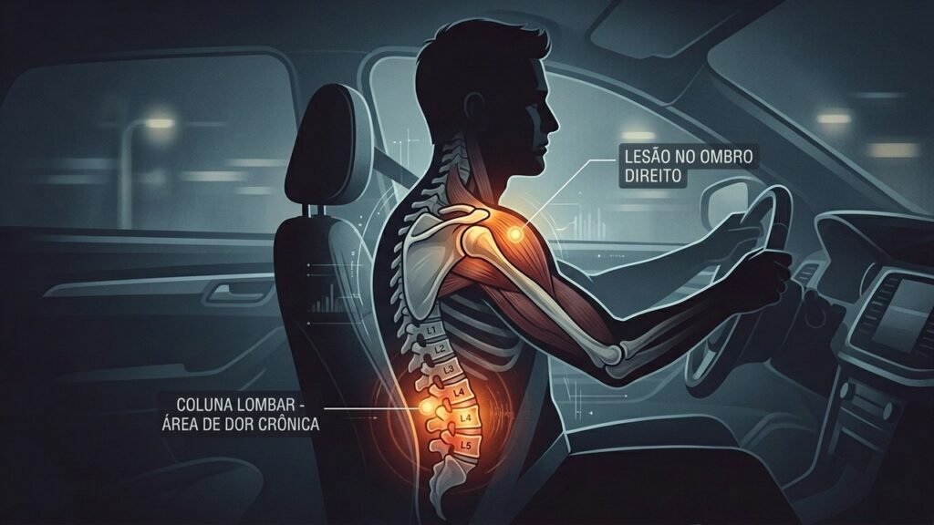 Motorista de ônibus de 56 anos recebe uma pensão vitalícia por invalidez permanente no valor de R$ 11 mil devido a lesões nas costas e no ombro