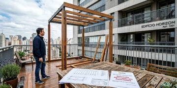 A Lei deixa evidente: a instalação de pérgola no terraço depende de aprovação se houver impacto visual no edifício