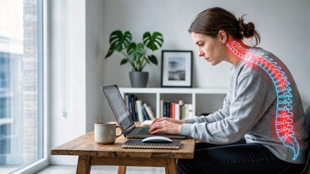 Sente dor nas costas ao sentar? Este erro de postura comum pode estar pressionando sua coluna sem você perceber