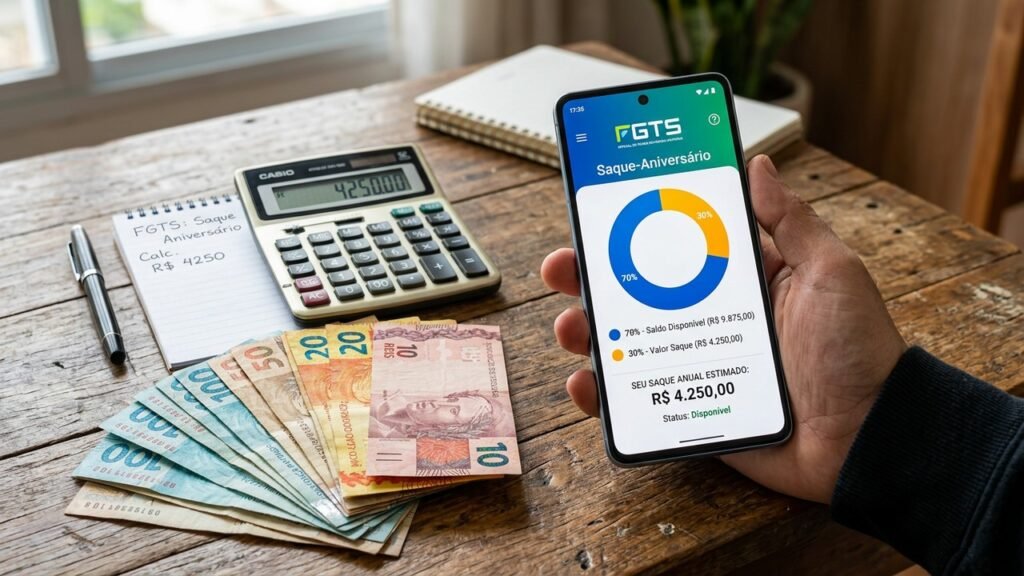 Trabalhadores podem sacar parte do FGTS em 2026: Saque-Aniversário libera dinheiro no mês de nascimento