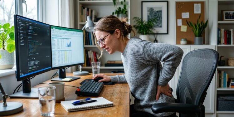 Sente dor nas costas ao sentar? Este erro de postura comum pode estar pressionando sua coluna sem você perceber
