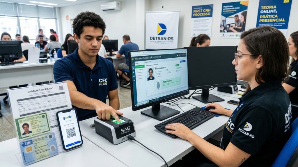 Processo para tirar a primeira CNH em 2026 passa a funcionar com modelo híbrido entre atendimento presencial e serviços digitais