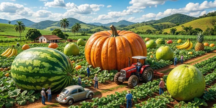 Melancias de 20 kg e abóboras de quase 300 kg chamam atenção no Brasil e revelam o que faz algumas frutas crescerem muito além do tamanho comum