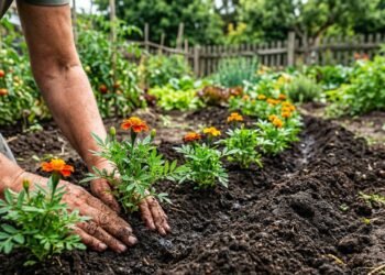 Como plantar cravos-de-defunto nas bordas do canteiro e ajudar a proteger a horta naturalmente