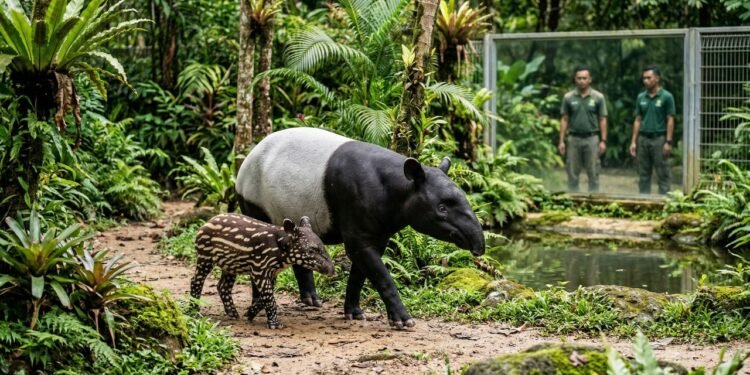 Zoológico celebra nascimento raro de anta-malaia após anos de programa de reprodução